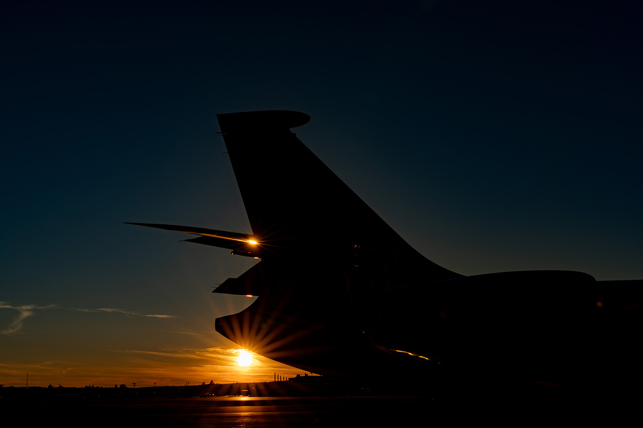 Falcon 2000 Tail Sunset